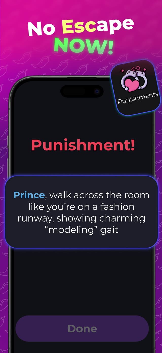 InDare punishment screen
